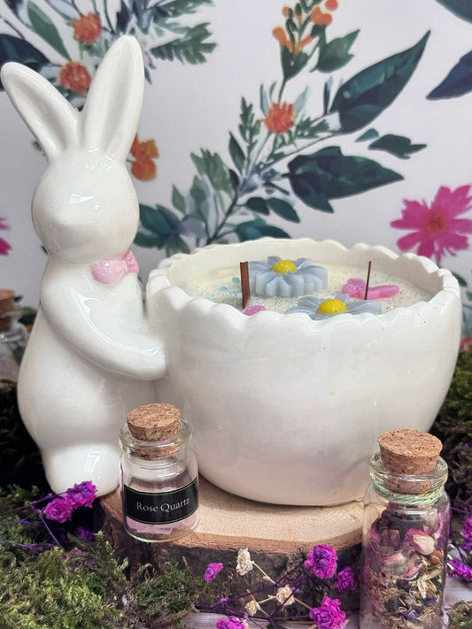 Bougie lapin de Pâques Monoi pêche